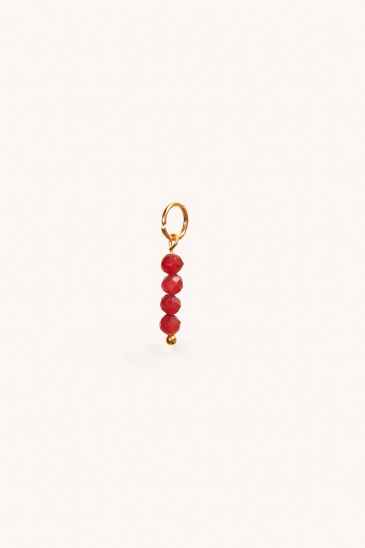Charm 4 perles rubis - Calista Bijoux